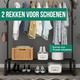 Avalo Industrieel Kledingrek - Metaal - 110x33x150 CM - Zwart - Opbergruimte Voor Schoenen - Garderoberek Met Haken