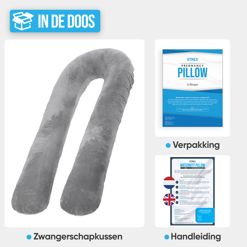 Avalo Zwangerschapskussen 5XL - 330CM - Afneembare Hoes - Zijslaapkussen / Body Pillow / Lichaamskussen / Voedingskussen