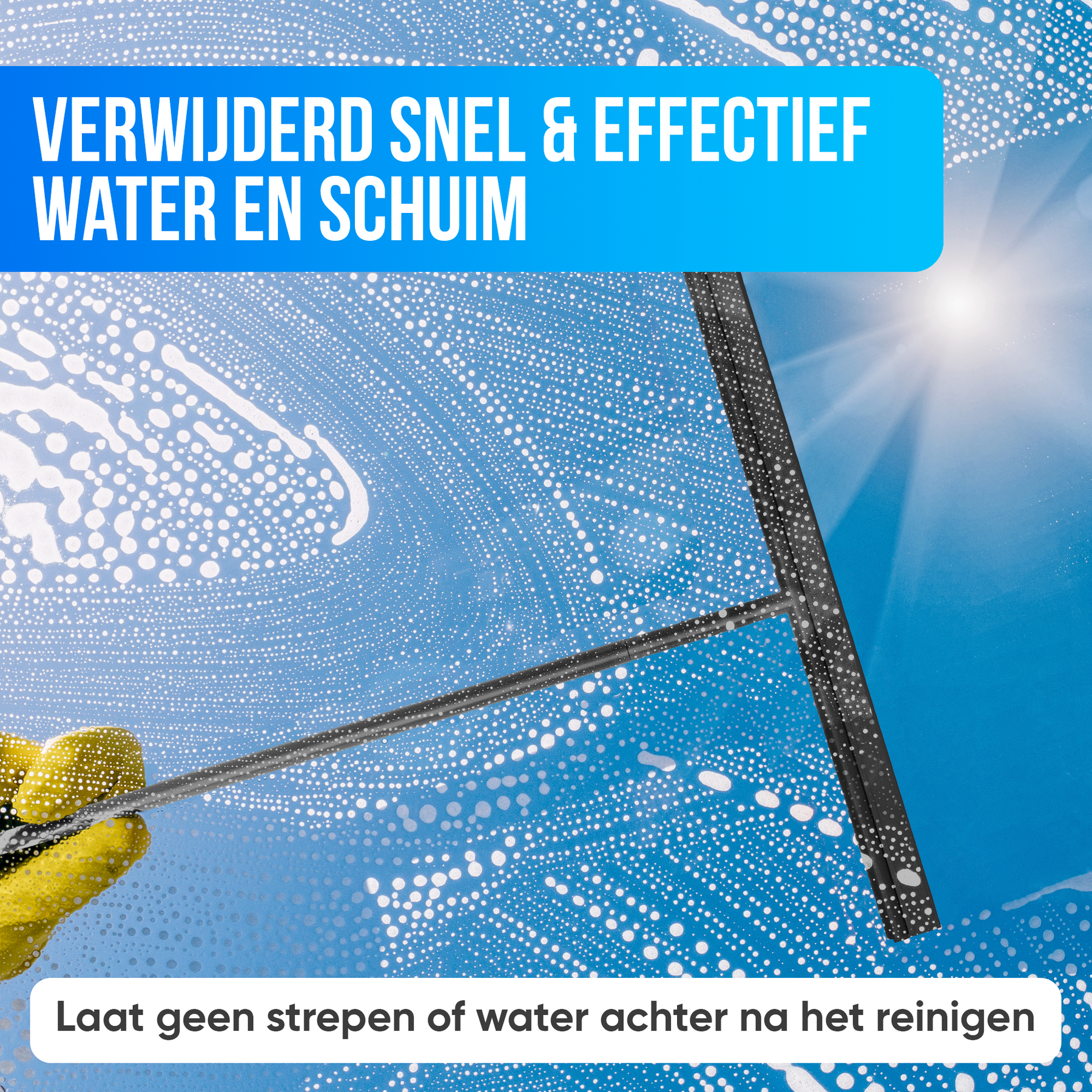 Avalo Vloertrekker met Steel - Luxe Vloerwisser - Aluminium Trekker Douche - Douche Wisser - Badkamer - Zwart - 136x40 CM