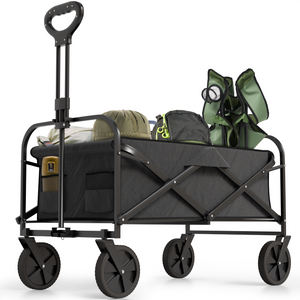 Avalo Bolderkar - Opvouwbaar - Tot 90KG - 80x47x49 CM - 80L - 360º Wielen - Zwart