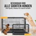 Avalo Hondenbench L - Bench Voor Honden - Opvouwbare Kooi - 2 Deuren - 92x57x64 CM