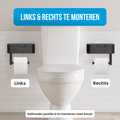 Avalo WC Rolhouder met Bakje & Plankje - Zwart - Zelfklevend / Boren / Zonder Boren - Toiletrolhouder - WC Papier Houder