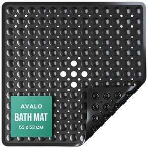 Avalo Badmat / Antislipmat Douche - 53x53CM - Zwart - Met Zuignappen - Douchemat Antislip voor Douche - Badkamermat
