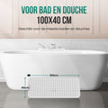 Avalo Badmat / Antislipmat Douche - 100x40CM - Wit - Met Zuignappen - Douchemat Antislip voor Douche - Badkamermat