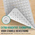 Avalo Badmat / Antislipmat Douche - 100x40CM - Wit - Met Zuignappen - Douchemat Antislip voor Douche - Badkamermat