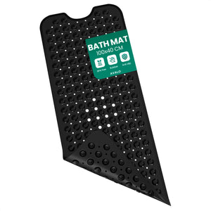 Avalo Badmat / Antislipmat Douche - 100x40CM - Zwart - Met Zuignappen - Douchemat Antislip voor Douche - Badkamermat