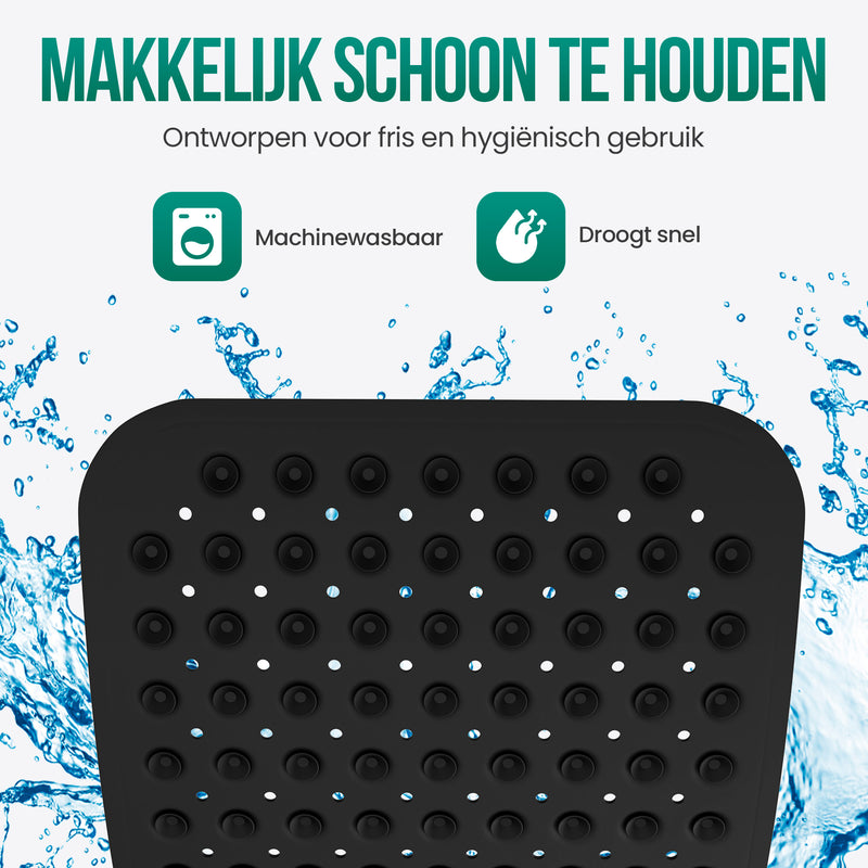 Avalo Badmat / Antislipmat Douche - 100x40CM - Zwart - Met Zuignappen - Douchemat Antislip voor Douche - Badkamermat