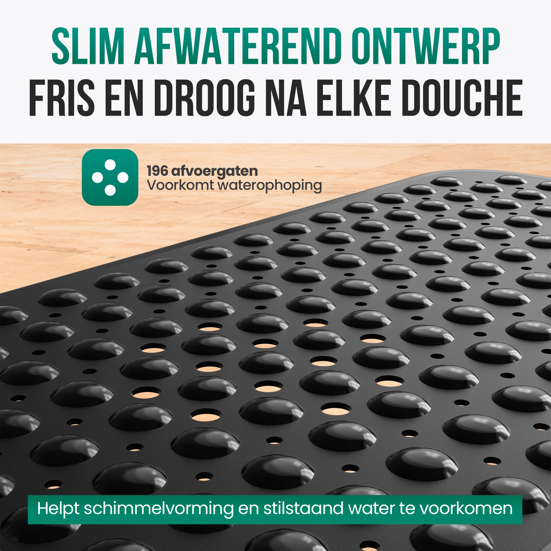 Avalo Badmat / Antislipmat Douche - 100x40CM - Zwart - Met Zuignappen - Douchemat Antislip voor Douche - Badkamermat