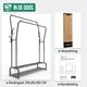 Avalo Industrieel Kledingrek Dubbele Stang - Metaal - 110x33x150 CM - Zwart - Opbergruimte Voor Schoenen - Garderoberek Met Haken
