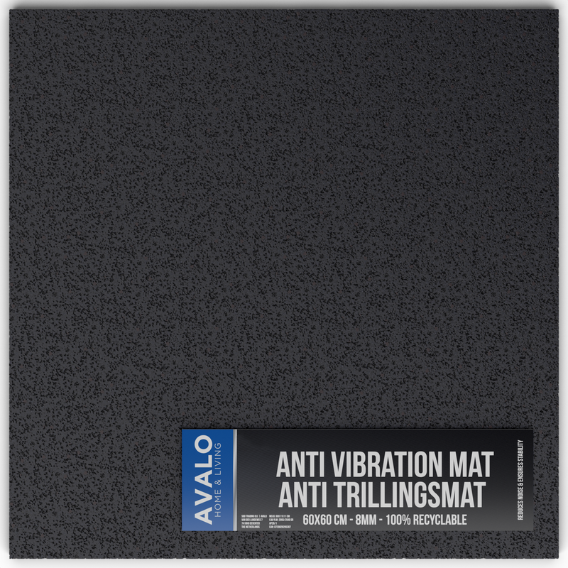 Avalo Anti Trillingsmat Wasmachine en Wasdroger - 60 x 60 CM - Geluidsdempende Antislip Mat - Trillingsdemper - Rubber Mat