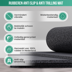 Avalo Anti Trillingsmat Wasmachine en Wasdroger - 60 x 60 CM - Geluidsdempende Antislip Mat - Trillingsdemper - Rubber Mat