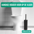 Avalo Toiletborstel Met Houder - Vrijstaand - RVS Zwart - WC Borstel Met Houder
