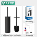 Avalo Toiletborstel Met Houder - Vrijstaand - RVS Zwart - WC Borstel Met Houder