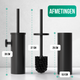 Avalo Toiletborstel Met Houder - Hangend - RVS Zwart - WC Borstel Met Houder