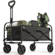 Avalo Bolderkar XL - Opvouwbaar - Tot 110KG - 91x51x103 CM - 120L - 360º Wielen - Zwart