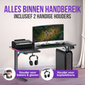 Avalo Gaming Bureau - 160x100x75 CM - L Vormig Hoekbureau - Game Desk Met LED Verlichting - Tafel - Zwart