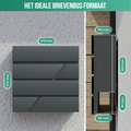 Avalo Brievenbus RVS Antraciet met Krantenvak en Slot - Incl. Montagemateriaal & 2 Sleutels