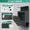 Avalo Brievenbus RVS Antraciet met Krantenvak en Slot - Incl. Montagemateriaal & 2 Sleutels