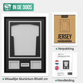 Avalo Wissellijst Aluminium - Inlijsten Voetbal Shirt - 3D Box Frame - 60x80 CM - Zwart - Diepe lijst - Shirt Inlijsten In Fotolijst