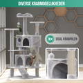 Avalo Krabpaal Voor Katten Met 7 Niveaus - 137x49x49 CM - Lichtgrijs - Krabpaal Voor Grote Katten