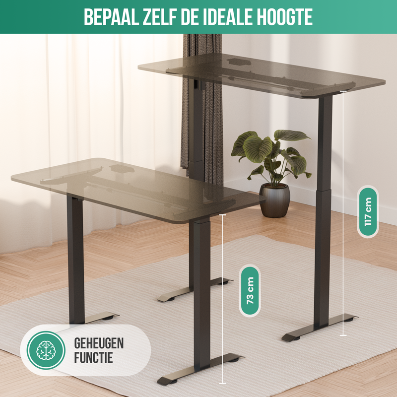 Avalo Bureauonderstel Elektrisch Verstelbaar - Zit Sta Bureau Elektrisch - Elektrisch Bureau Frame - Geschikt Voor Bureaublad 60-80 x 100-160cm