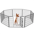 Avalo Puppyren Ø210cm Opvouwbaar Zwart - 8 panelen 80x60cm - Dierenren / Konijnenren / Hondenren