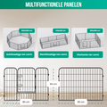 Avalo Puppyren Ø210cm Opvouwbaar Zwart - 8 panelen 80x60cm - Dierenren / Konijnenren / Hondenren