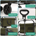 Avalo Bolderkar - Opvouwbaar - Tot 90KG - 80x47x49 CM - 80L - 360º Wielen - Groen