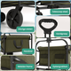 Avalo Bolderkar - Opvouwbaar - Tot 90KG - 80x47x49 CM - 80L - 360º Wielen - Groen