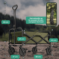 Avalo Bolderkar - Opvouwbaar - Tot 90KG - 80x47x49 CM - 80L - 360º Wielen - Groen