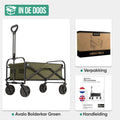 Avalo Bolderkar - Opvouwbaar - Tot 90KG - 80x47x49 CM - 80L - 360º Wielen - Groen