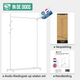 Avalo Kledingrek op Wieltjes Wit - Metaal - 100x40x156 CM - Opbergruimte Voor Schoenen