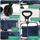 Avalo Bolderkar XL - Opvouwbaar - Tot 110KG - 91x51x103 CM - 120L - 360º Wielen - Blauw