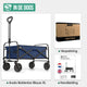 Avalo Bolderkar XL - Opvouwbaar - Tot 110KG - 91x51x103 CM - 120L - 360º Wielen - Blauw