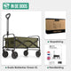 Avalo Bolderkar XL - Opvouwbaar - Tot 110KG - 91x51x103 CM - 120L - 360º Wielen - Groen
