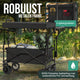 Avalo Bolderkar Met Dak XL - Opvouwbaar - Tot 110KG - 97x60x105 CM - 120L - 360º Wielen - Zwart