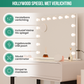Avalo - Make Up Spiegel Met Verlichting - 56x44 CM - Hollywood Spiegel - Spiegel Met Verlichting - Make Up Spiegel - 3 Dimbare Lichtstanden - 10x Vergroting - Ingebouwde USB Lader