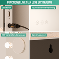 Avalo - Make Up Spiegel Met Verlichting - 56x44 CM - Hollywood Spiegel - Spiegel Met Verlichting - Make Up Spiegel - 3 Dimbare Lichtstanden - 10x Vergroting - Ingebouwde USB Lader