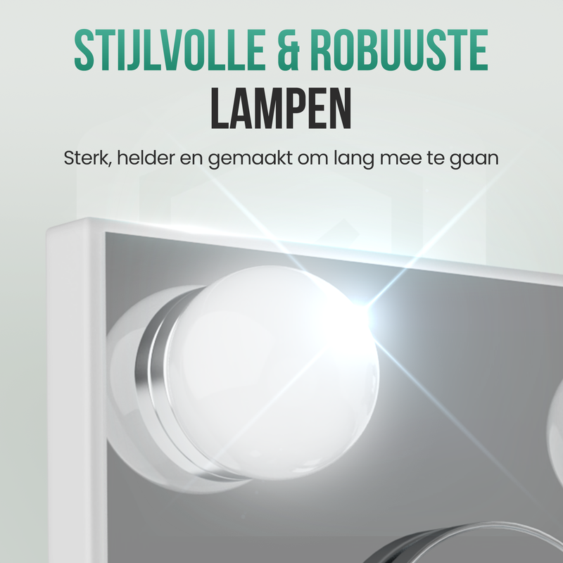 Avalo - Make Up Spiegel Met Verlichting - 80x60 CM - Hollywood Spiegel - Spiegel Met Verlichting - Make Up Spiegel - 3 Dimbare Lichtstanden - 10x Vergroting - Ingebouwde USB Lader