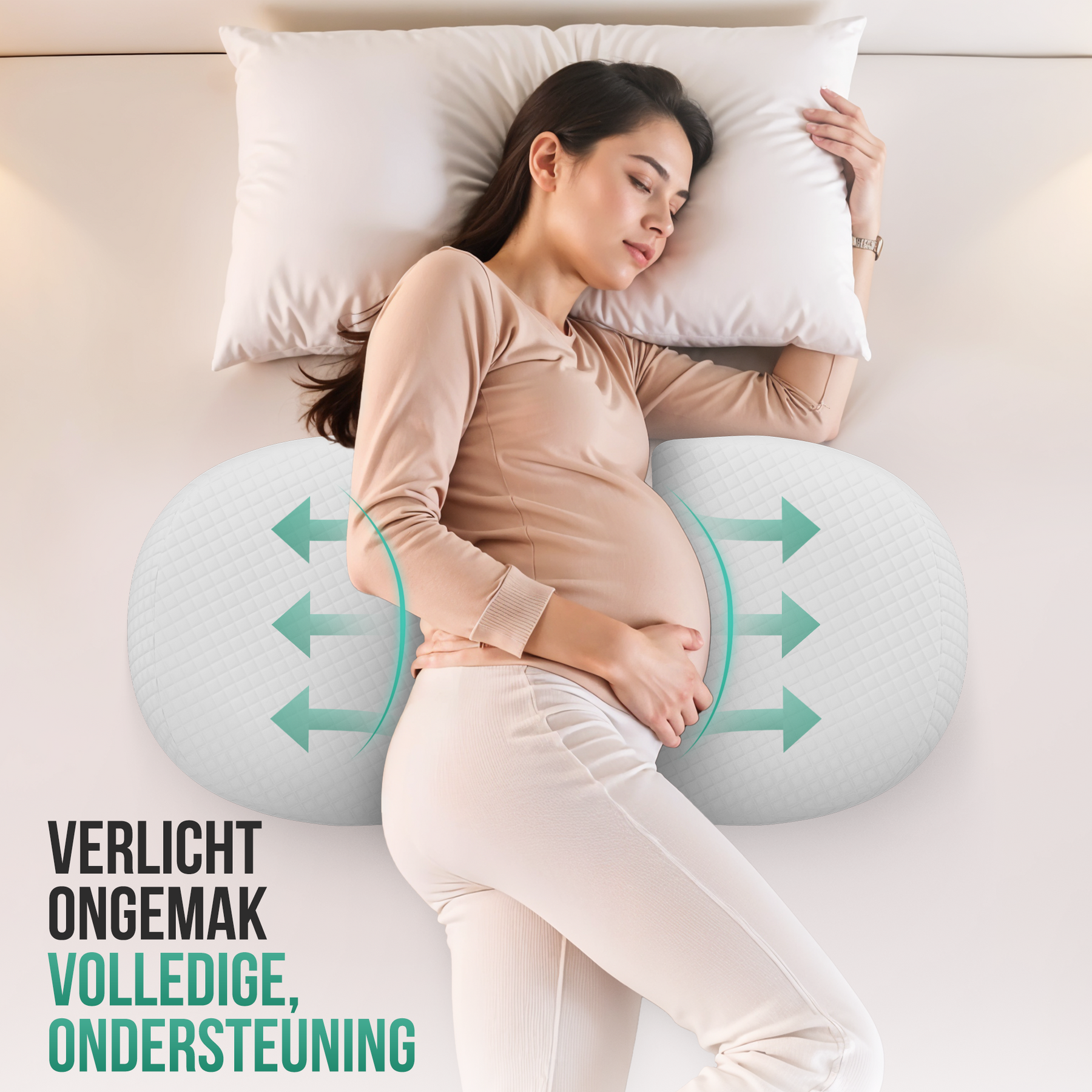 Avalo Zwangerschapskussen W-Vorm - Traagschuim - Zijslaapkussen Volwassenen - Verstelbare Wig - Buik-, Rug- & Beensteun - Voedingskussen - Lichaamskussen - Wasbare Hoes
