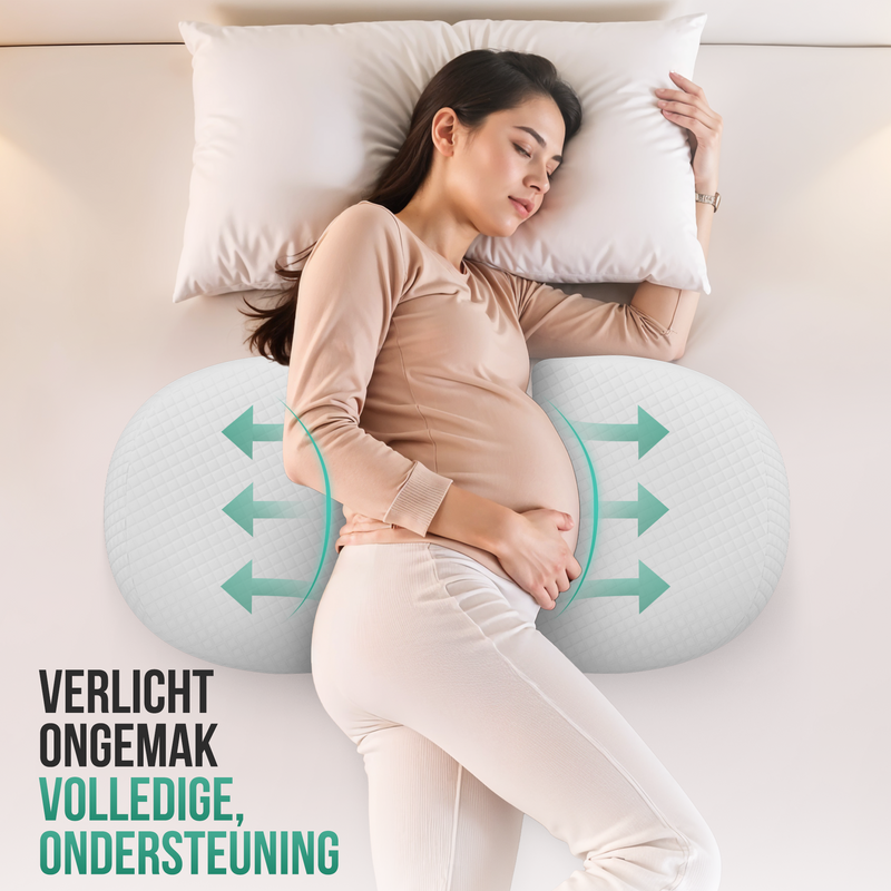 Avalo Zwangerschapskussen W-Vorm - Traagschuim - Zijslaapkussen Volwassenen - Verstelbare Wig - Buik-, Rug- & Beensteun - Voedingskussen - Lichaamskussen - Wasbare Hoes