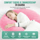 Avalo Zwangerschapskussen XXL 280 cm - U-Vorm Zijslaapkussen - Ergonomisch Body Pillow - Voedingskussen & Lichaamskussen voor Zwangere Vrouwen - Roze