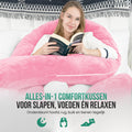 Avalo Zwangerschapskussen XXL 280 cm - U-Vorm Zijslaapkussen - Ergonomisch Body Pillow - Voedingskussen & Lichaamskussen voor Zwangere Vrouwen - Roze