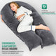 Avalo Zwangerschapskussen XXL 280 cm - U-Vorm Zijslaapkussen - Ergonomisch Body Pillow - Voedingskussen & Lichaamskussen voor Zwangere Vrouwen - Donkergrijs