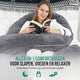 Avalo Zwangerschapskussen XXL 280 cm - U-Vorm Zijslaapkussen - Ergonomisch Body Pillow - Voedingskussen & Lichaamskussen voor Zwangere Vrouwen - Donkergrijs
