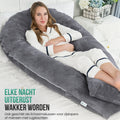 Avalo Zwangerschapskussen XXL 280 cm - U-Vorm Zijslaapkussen - Ergonomisch Body Pillow - Voedingskussen & Lichaamskussen voor Zwangere Vrouwen - Donkergrijs