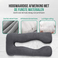 Avalo Zwangerschapskussen XXL 280 cm - U-Vorm Zijslaapkussen - Ergonomisch Body Pillow - Voedingskussen & Lichaamskussen voor Zwangere Vrouwen - Donkergrijs