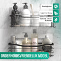 Avalo Doucherek Zonder Boren - 2 Stuks - Zelfklevend Wandrek - Roestbestendig - 10kg Draagvermogen - Douchemandje