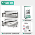Avalo Doucherek Zonder Boren - 2 Stuks - Zelfklevend Wandrek - Roestbestendig - 10kg Draagvermogen - Douchemandje