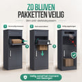 Avalo Pakketbrievenbus - Pakketkluis voor Buiten - Pakketbox Antraciet - Afsluitbaar met Slot - Wandmontage of Vrijstaand